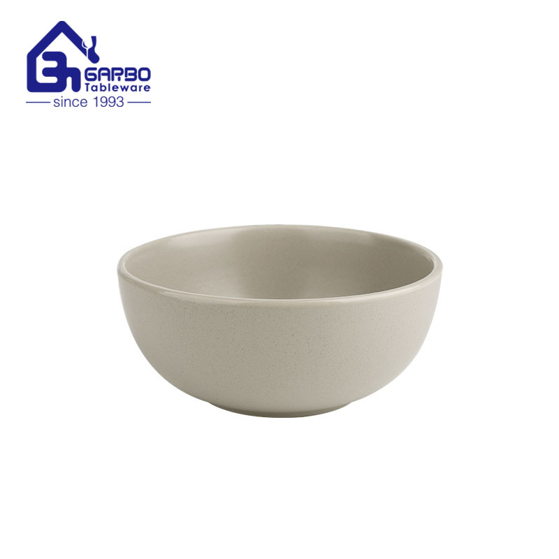 6.1 inch Beige color glazed cereal bowl stoneware factory in China