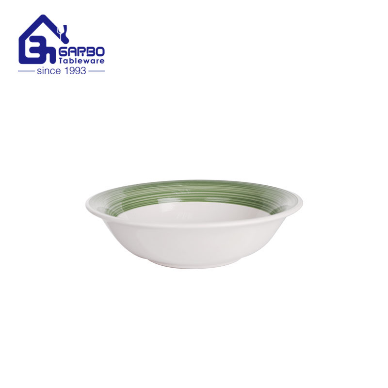 Porcelain home kitchen soup bowl with inner print bulk pack  cute ceramic bowls set for hotel restaurant