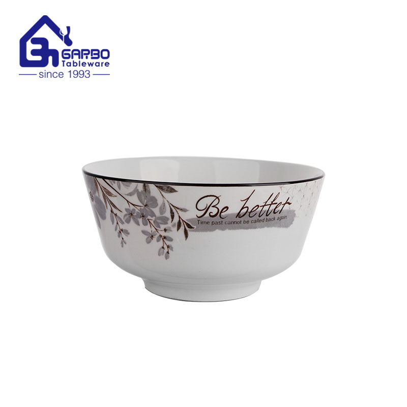 6 Inch porcelain serving bowls Europe Market printing logo ceramic bowls 