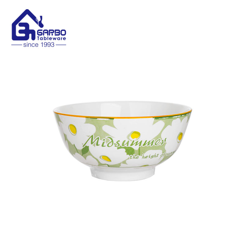 6 Inch porcelain serving bowls Europe Market printing logo ceramic bowls 