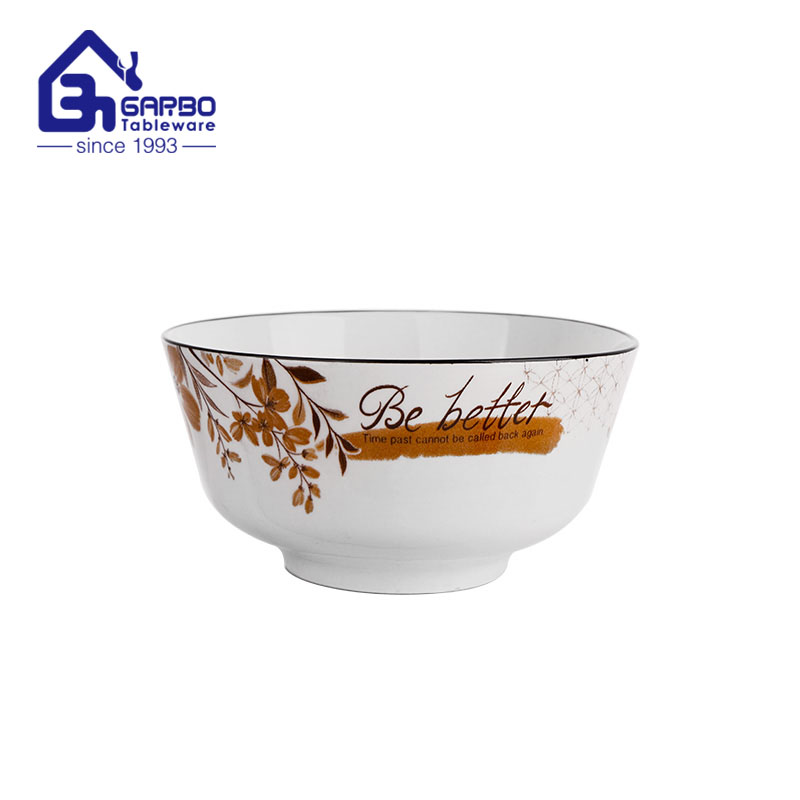 Bols de service en porcelaine de 6 pouces, bols en céramique avec logo imprimé sur le marché européen