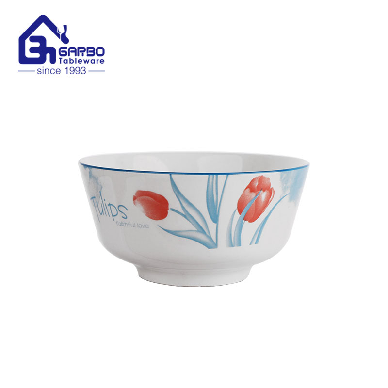 OEM para venda tigela de porcelana com design de flores com impressão por sublimação de 6 polegadas