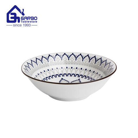 6inch deep porcelain bowl print color ceramic soup and noodle bowls set dinnerware