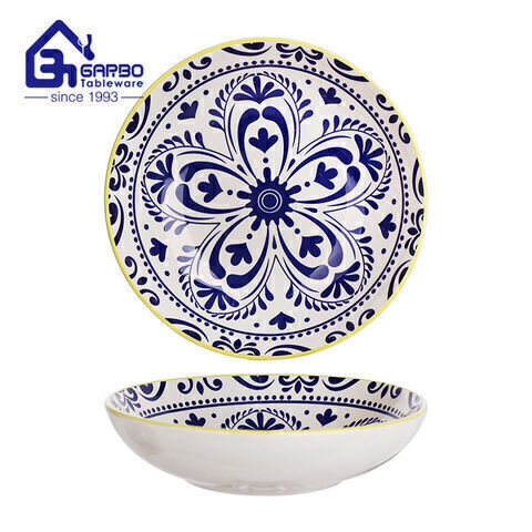 8 inch ​green ceramic salad bowl stoneware wholesale suppliers in bulk factory in China