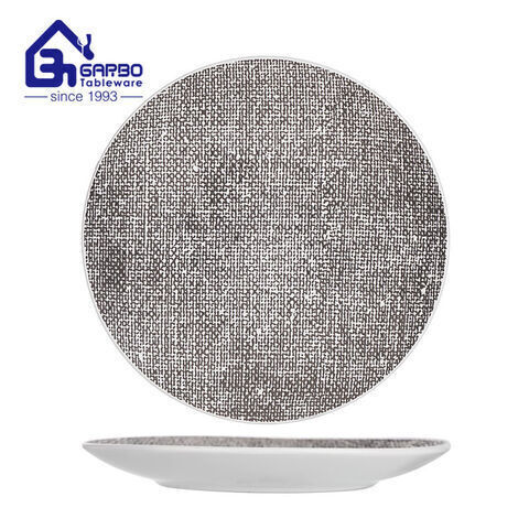 Керамическая тарелка из керамогранита размером 8 дюймов с цветной глазурью цвета хаки.