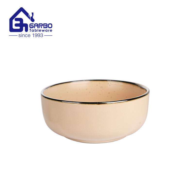 6 inch beige color glazed ceramic cereal bowls salad bowls precook bowls stoneware wholesale factory 