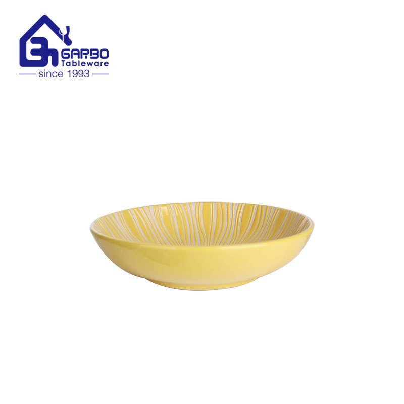 6 inch beige color glazed ceramic cereal bowls salad bowls precook bowls stoneware wholesale factory 