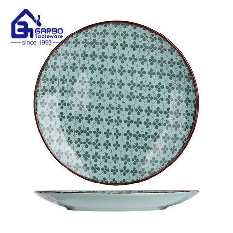 Assiette en porcelaine d'impression de style campagne de 7.95 pouces provenant d'approvisionnement d'usine en Chine