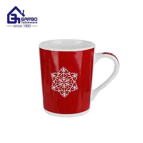 China Factory Großhandel Porzellan Kaffeetasse 45cl Druck Keramikbecher Promotion Reisebecher