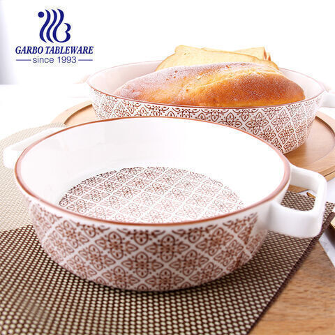 Eletroplating Super Big Ceramic Bake Dish for Buffet Restaurant