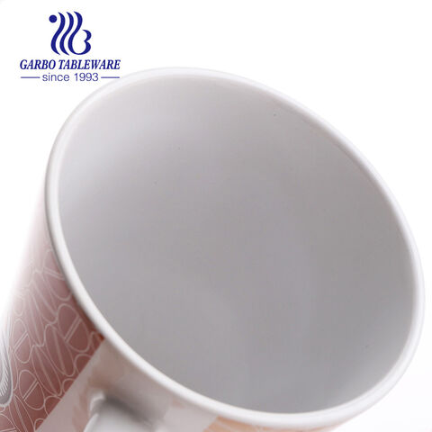 Taza de cerámica de 480 ml de estilo transparente con calcomanía para regalo de festival