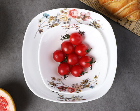 الصين أوبال زجاج أدوات المائدة الغزل مربع الفاكهة السلطانية 7.5 بوصة