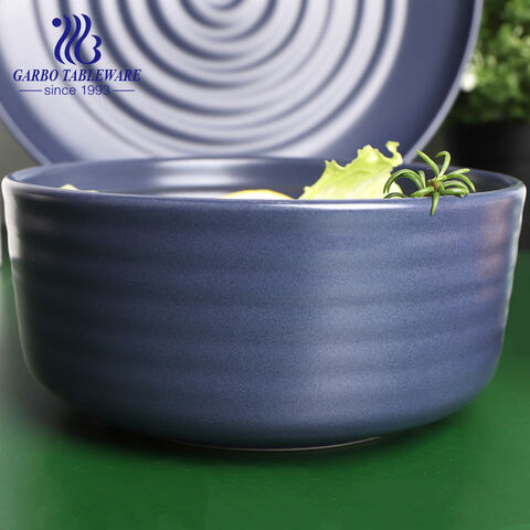 Handgefertigte Keramik-Servierschüssel, ausgefallene farbige Glasur, Steingut-Reisschüssel für den täglichen Gebrauch