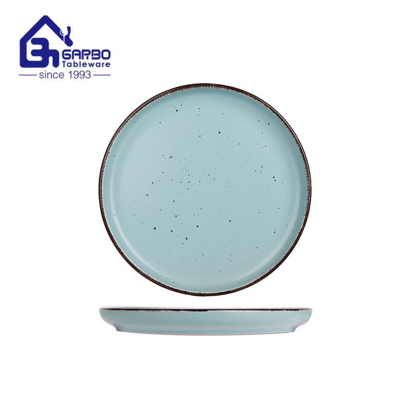 7.8 inch light green color dessert plate stoneware factory from China