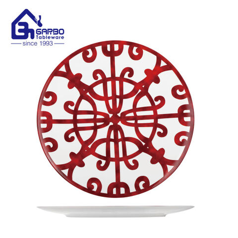 Placa de porcelana de alta calidad de fábrica al por mayor de China con impresión de diseño de frutas