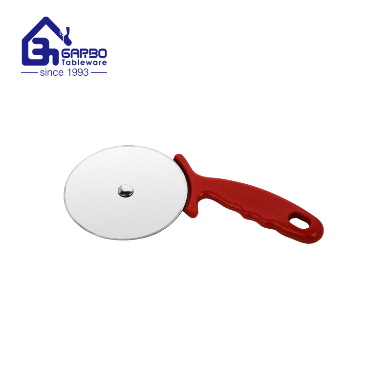 Choice 225mm Length Classic Stock Pizza Cutter with White Plasctic Handle