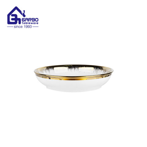 Фабричная 10.5-дюймовая фарфоровая чаша с вращающимся листом, золотые декоративные миски