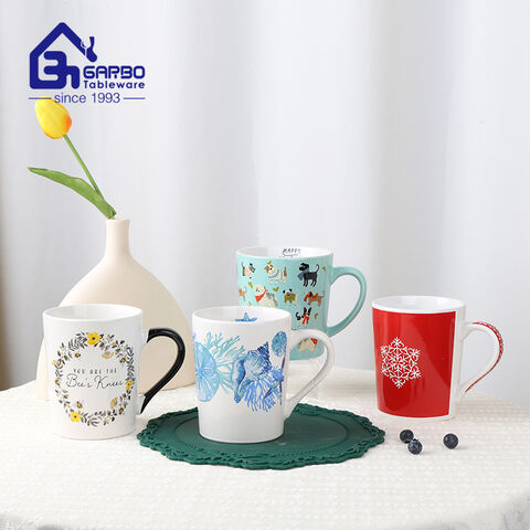 Customized 450ml printing ceramic mug stoneware for coffee and milk drinking