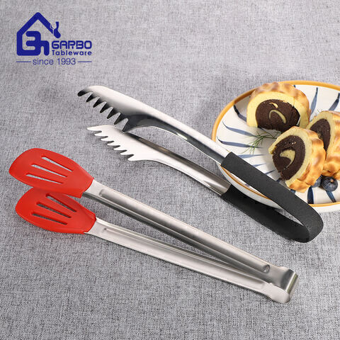 High quality machine polished stainless steel food tong from China direct factory
