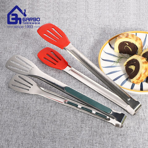 High quality machine polished stainless steel food tong from China direct factory