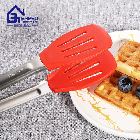 High quality machine polished stainless steel food tong from China direct factory