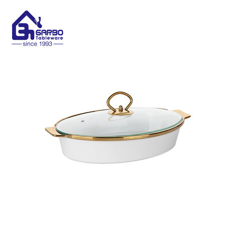 China Oval Shape porcelain baking pan ceramic baking bowl set
