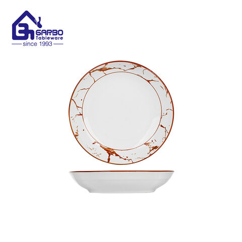Stoneware plate 9.06 inch with full underglazed printing for wholesale