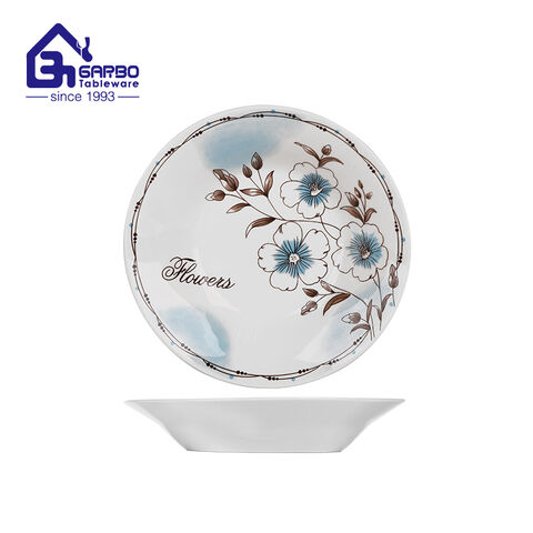 Stoneware plate 9.06 inch with full underglazed printing for wholesale