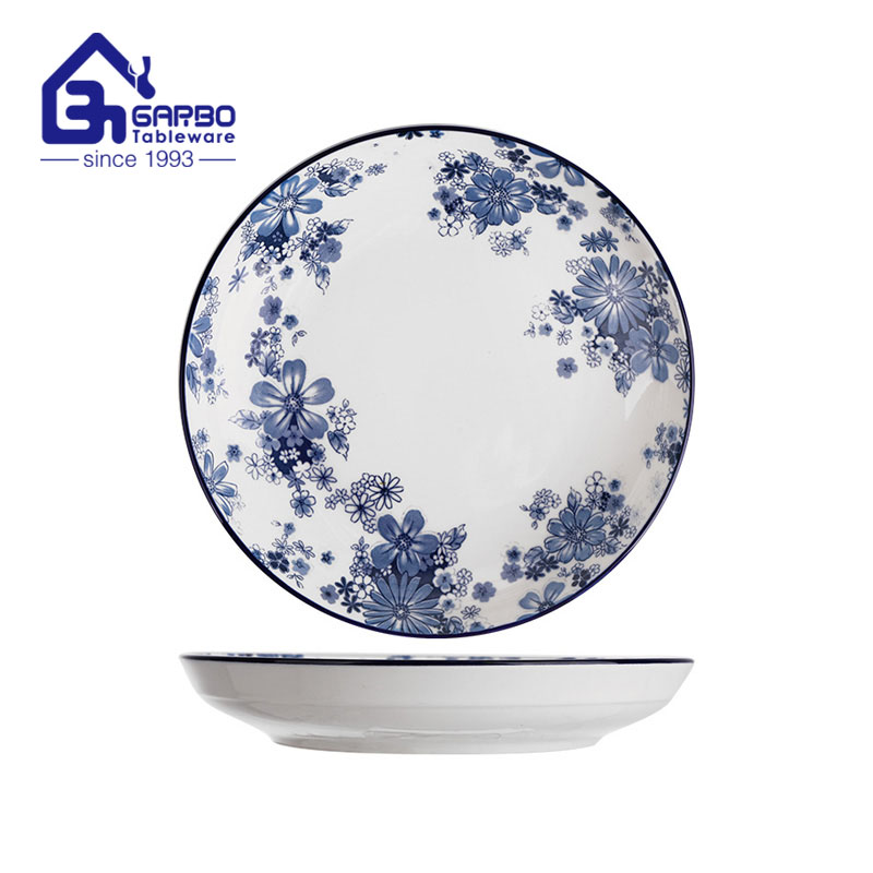 Stoneware fruit plate 9.06 inch with inside decal for sale