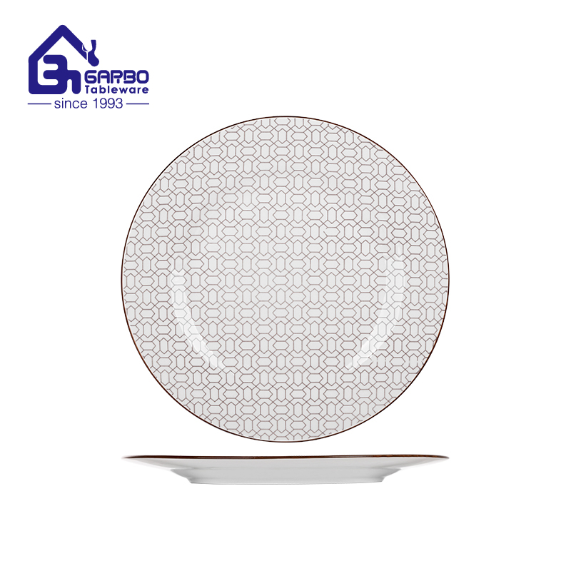 Wholesale 9.25 inch round-shaped ceramic plate with lemon decal for soup from China Manufacturer