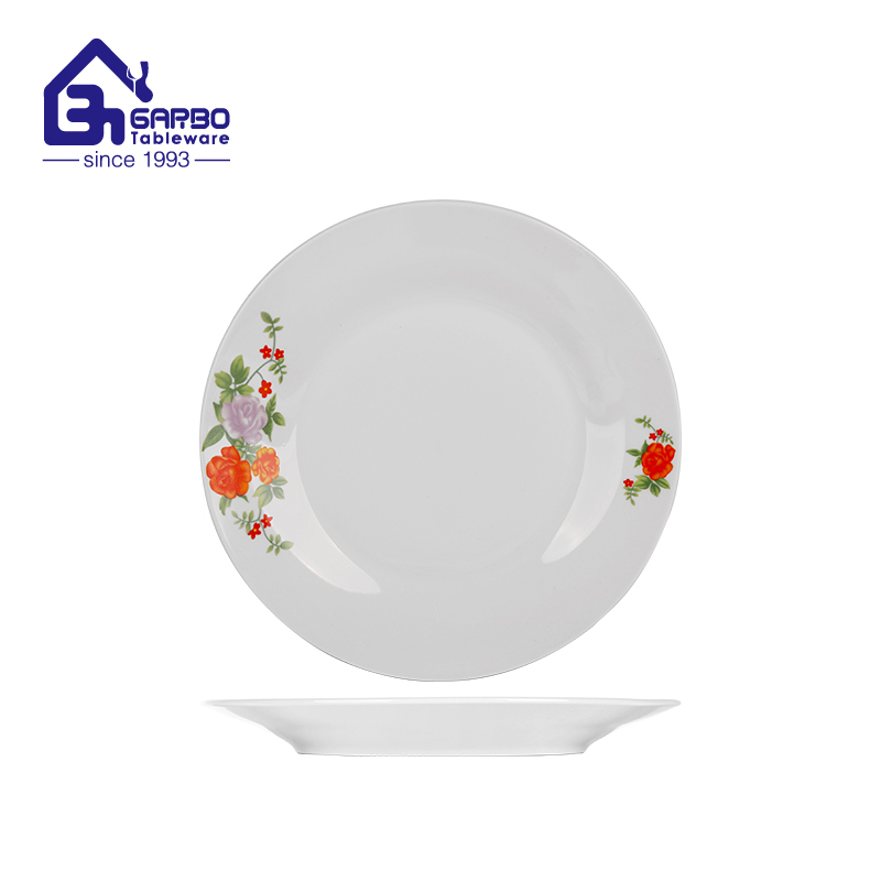 China factory wholesale 225cm Stoneware Flat Plate with full decal for home collection