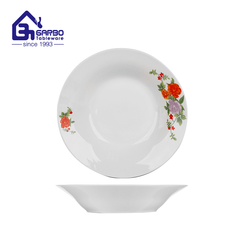 China factory wholesale 225cm Stoneware Flat Plate with full decal for home collection