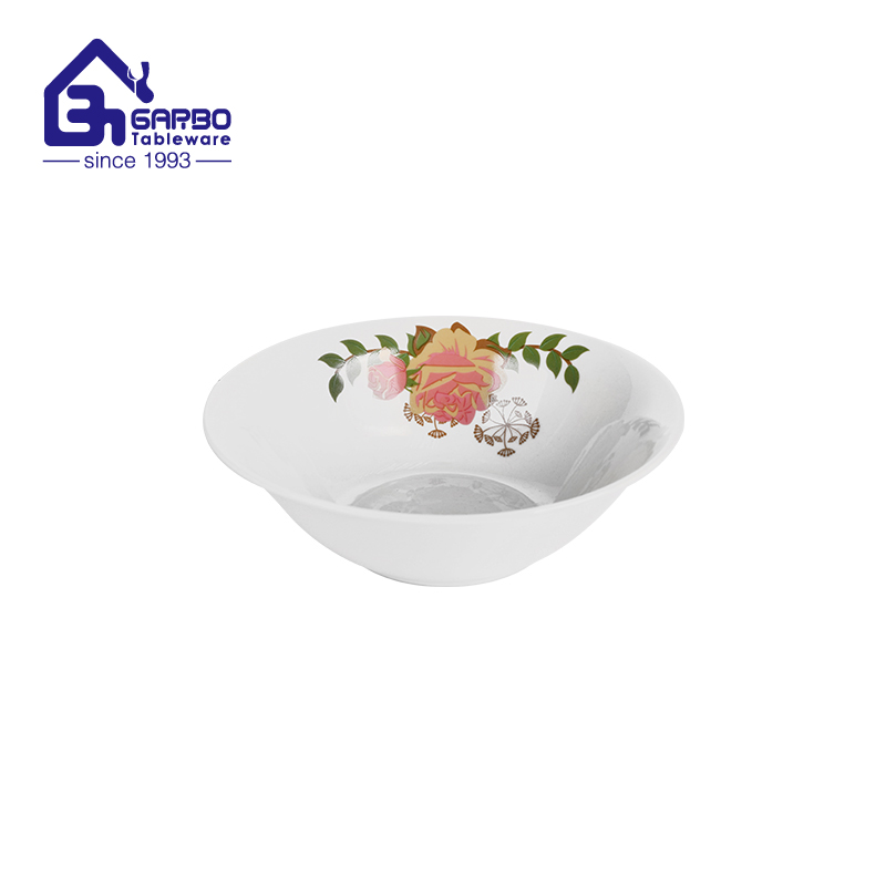 Wholesale 7 inch ceramic bowl with decal flower