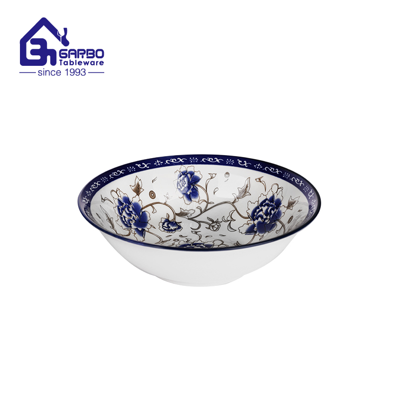 Wholesale 7 inch ceramic bowl with decal flower
