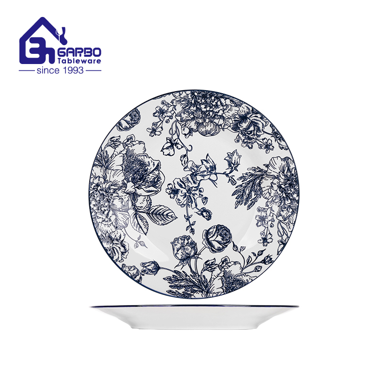 Classic blue and white floral design dessert plate