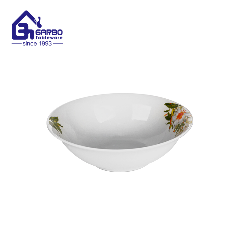 6.1 inch light yellow colored durable porcelain bowl with golden rim for wholesale