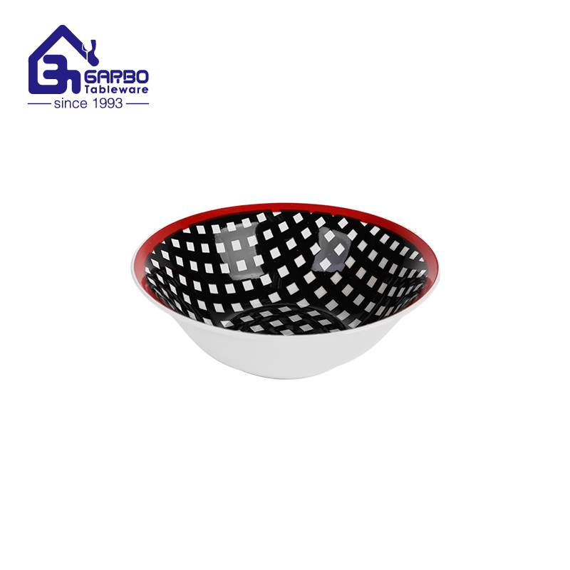 6.1 inch light yellow colored durable porcelain bowl with golden rim for wholesale