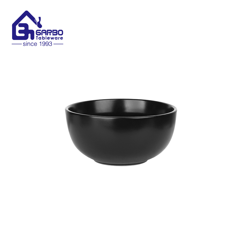 Wholesale 6.1-inch black stoneware rice bowl, low price ceramic salad bowl  for South America 