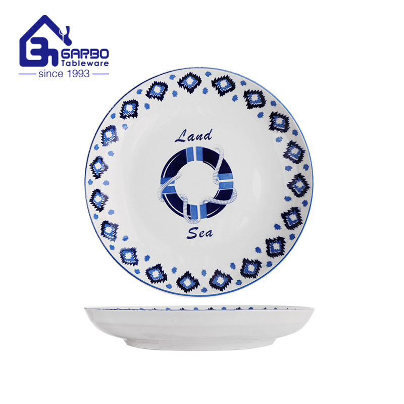 China manufacturer 8 inch flower design deep plate for soup