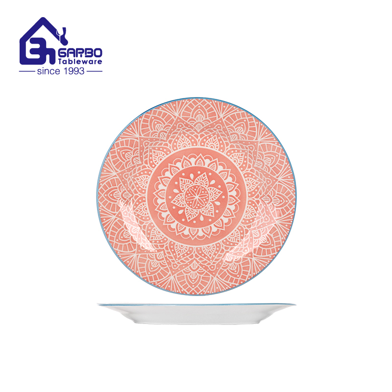 China manufacturer 8 inch flower design deep plate for soup