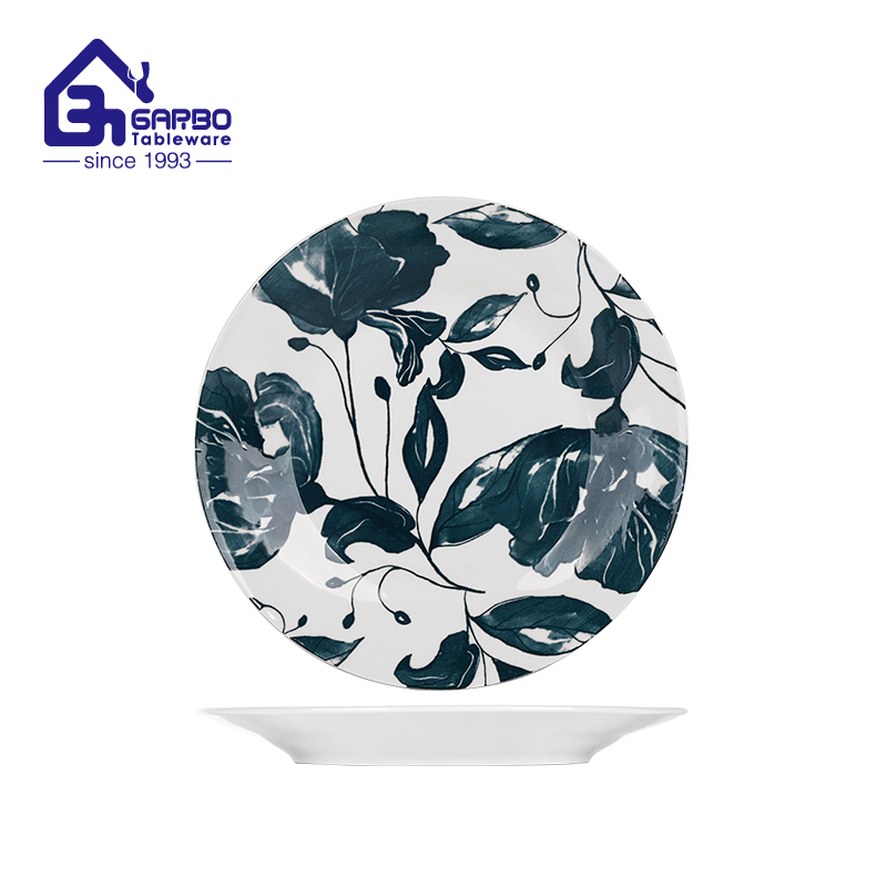 10.5 inch underglazed ceramic flat dinner plate for main courses