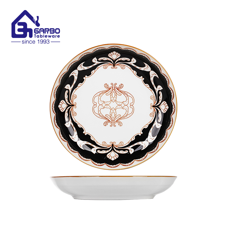 9 Inch Ceramic Fruit Plate with Floral Home Design White Dessert Dish