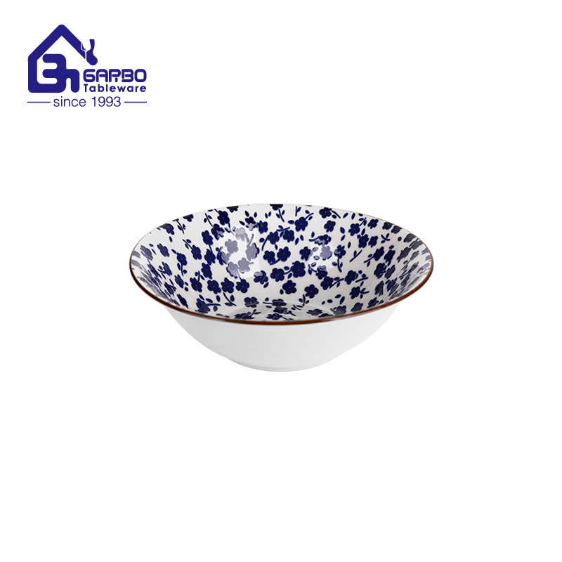 South America Popular 6.9-inch Ceramic bowl Customized printed stoneware salad bowls  