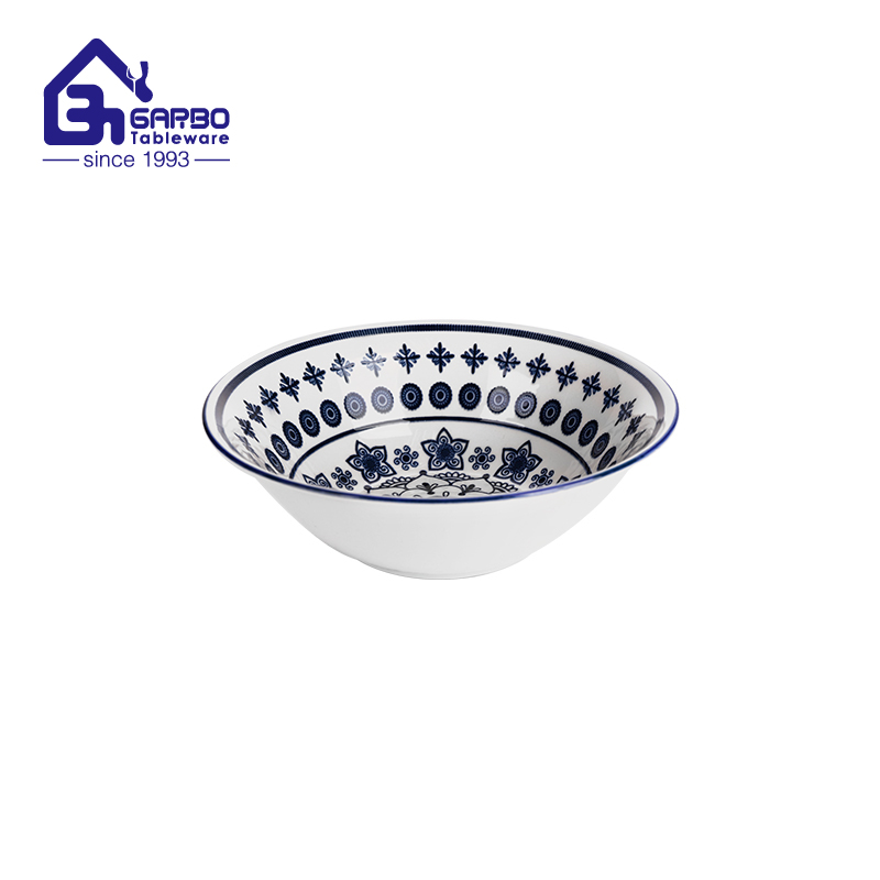 South America Popular 6.9-inch Ceramic bowl Customized printed stoneware salad bowls  