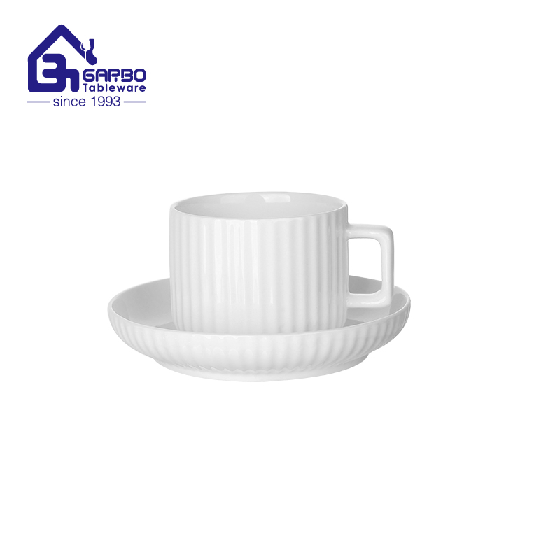 290ml line design new bone china porcelain cup and saucer