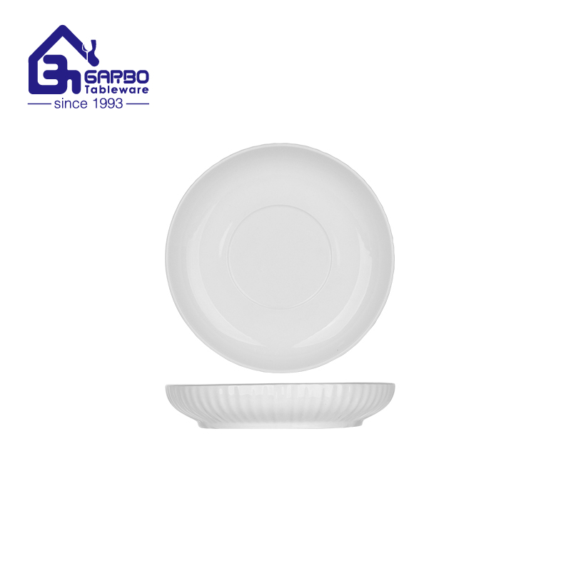 6-Inch New Bone China Plate with Striped Edge, Elegant Dinnerware