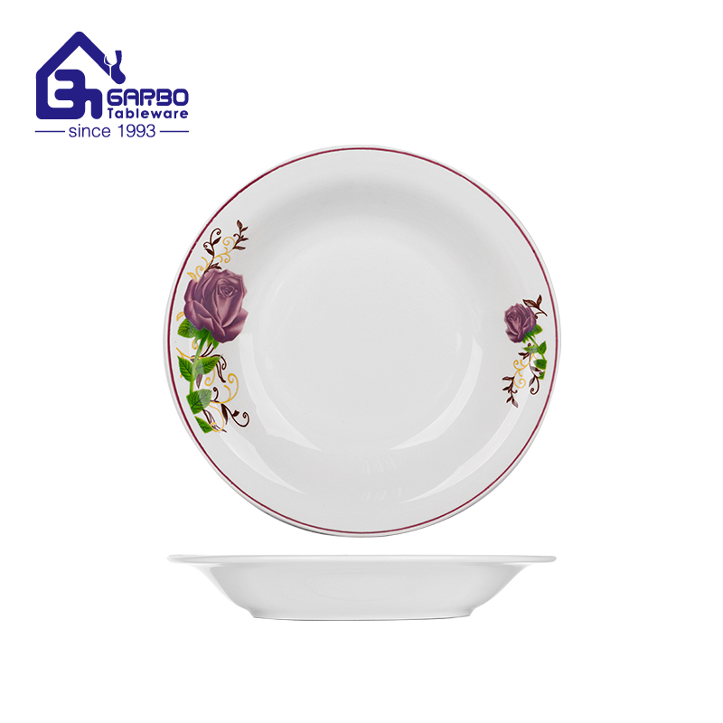 6-Inch New Bone China Plate with Striped Edge, Elegant Dinnerware