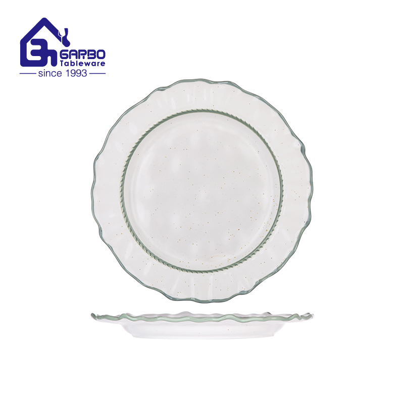 Garbo 10.63-Inch Strengthened Porcelain Dinner Plate with Scalloped Edge