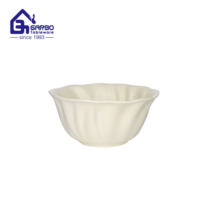 Garbo 10.63-Inch Strengthened Porcelain Bowl with Fluted Design