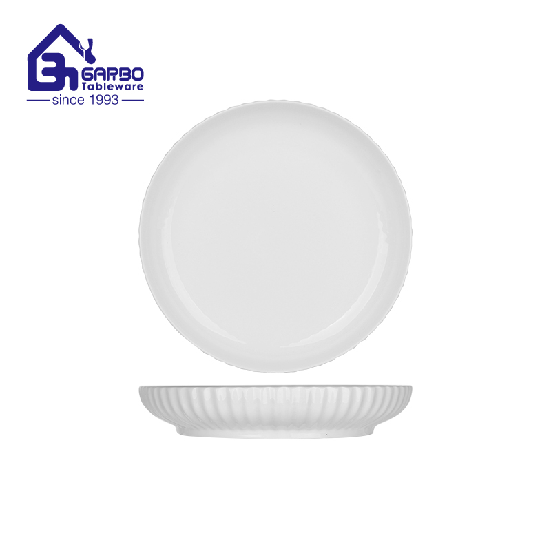 8.2-inch Round Shaped New Bone China Fruit Plate Porcelain dessert dish for Wholesale 